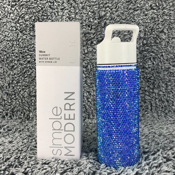 NEW Simple Modern Custom Bling Water Bottle Rhinestone SUMMIT Stainless Steel 18 - Picture 2 of 11